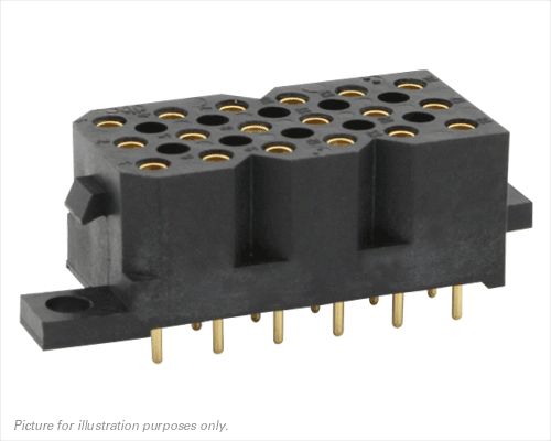 Souriau Sunbank by Eaton SMS Series Straight PCB Mount PCB Socket, 36-Contact, 4-Row, 5.08mm Pitch, Solder Termination