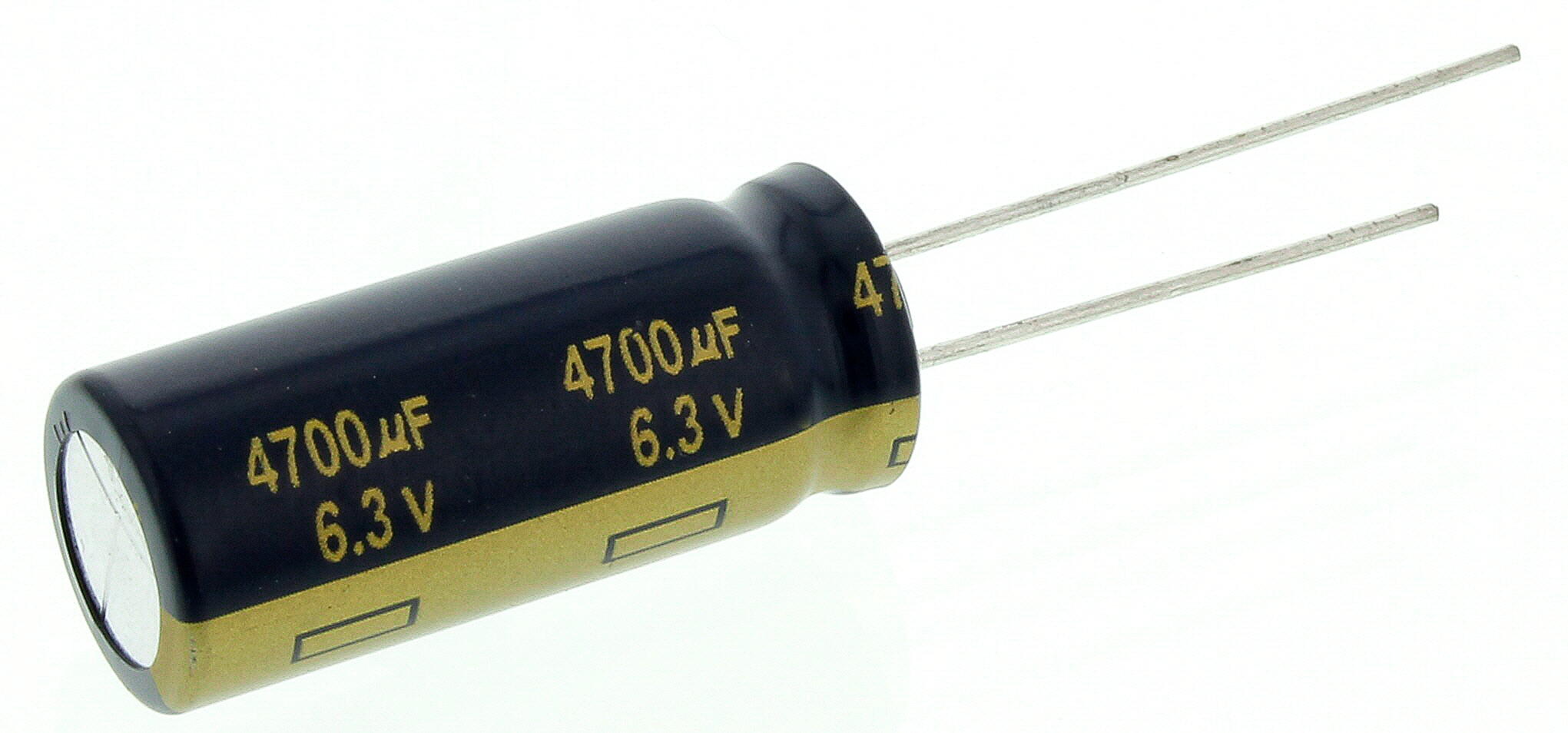 Panasonic 4700μF Aluminium Electrolytic Capacitor 6.3V dc, Radial, Through Hole - EEUFC0J472