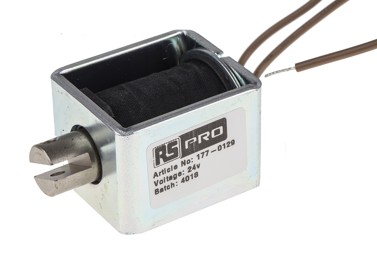 RS PRO Linear Solenoid, 24 V dc, 44 x 32 x 38 mm