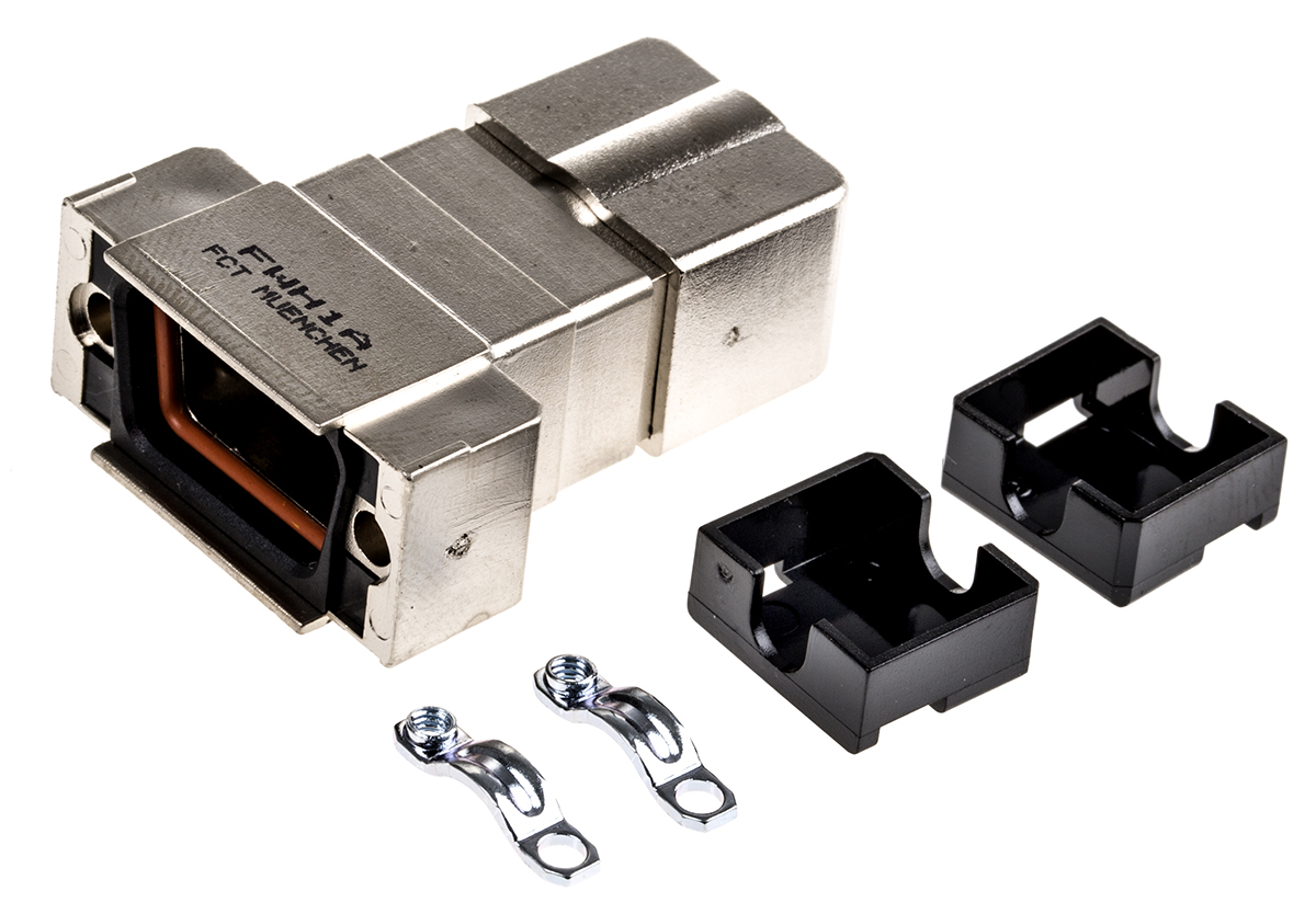 FCT from Molex FWH Series ABS D Sub Backshell, 9 Way, Strain Relief