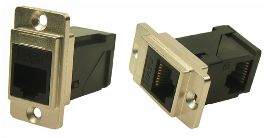 RS PRO Single-Port RJ45 Female Feedthrough Ethernet Connector, Cat6, Unshielded