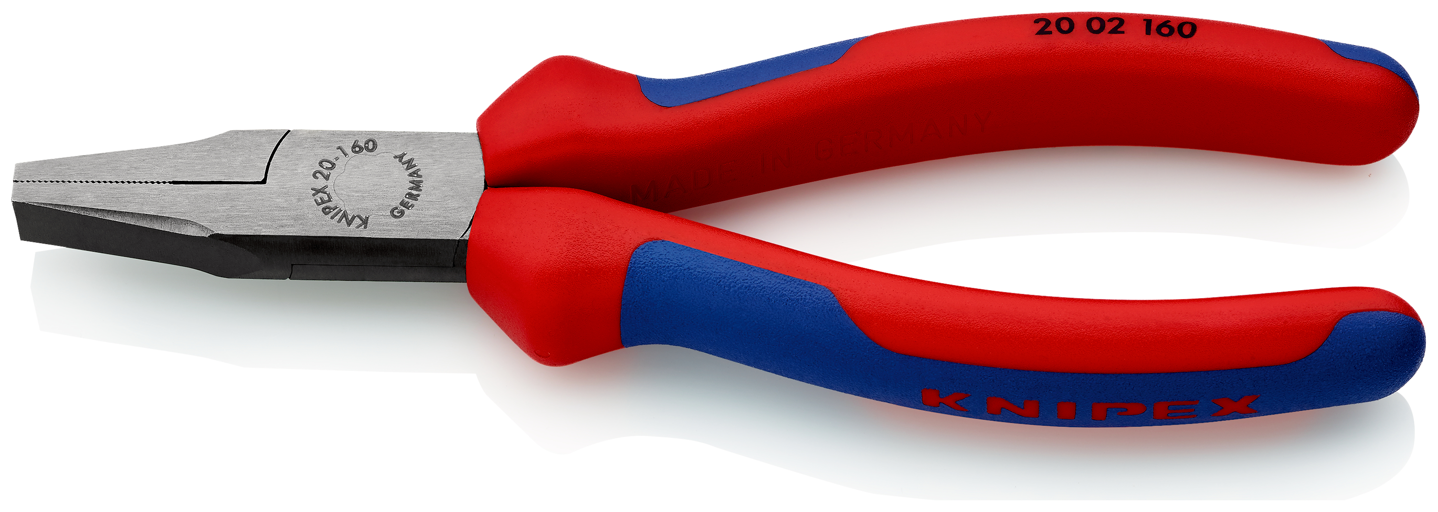 Knipex Flat Nose Pliers, 160 mm Overall, Flat, Straight Tip, 30mm Jaw