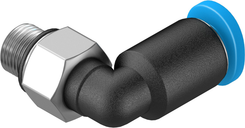 Festo QSML Series Elbow Threaded Adaptor, M5 Male to For tubing outside diameter 4 mm, Threaded-to-Tube Connection