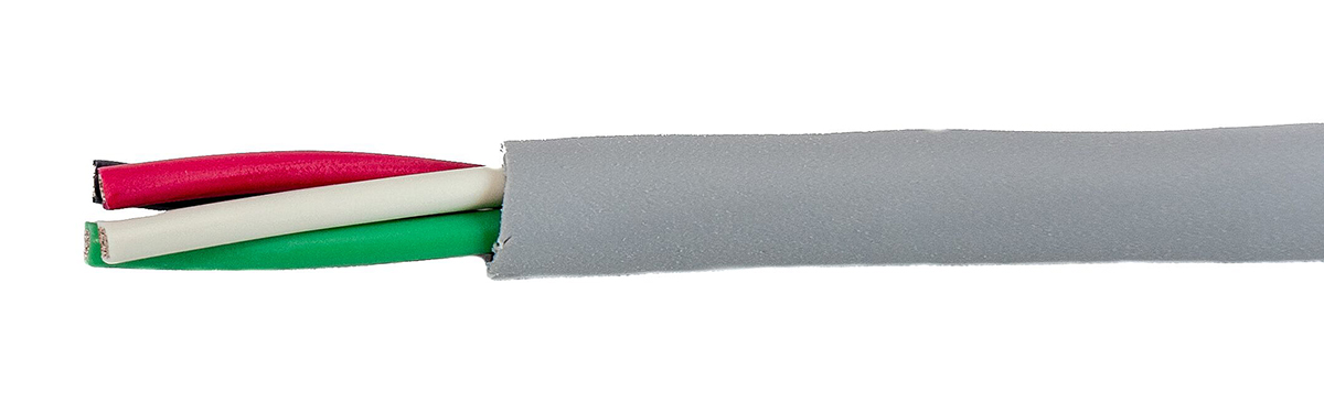 Alpha Wire Ecogen Ecocable Mini Control Cable, 4 Cores, 0.38 mm² 22 AWG, Unscreened, 30 m, Grey Modified Polyphenylene