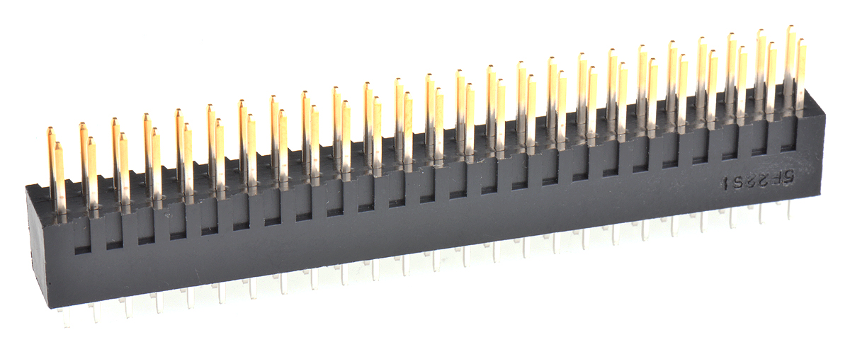 Hirose HIF3E Series Straight Through Hole PCB Header, 50 Contact(s), 2.54 mm Pitch, 2 Row, Shrouded
