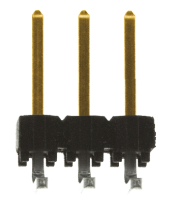 Samtec TSW Series Right Angle Through Hole Pin Header, 3 Contact(s), 2.54 mm Pitch, 1 Row, Unshrouded