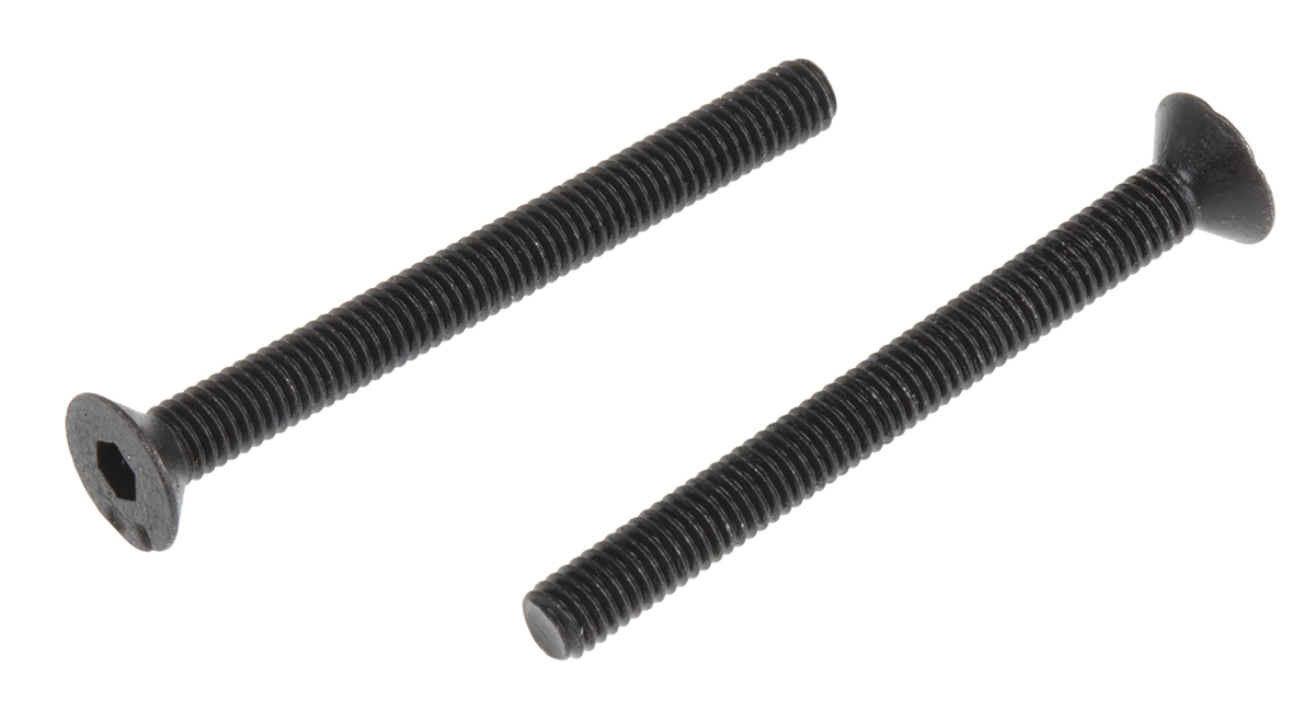 RS PRO Black, Self-Colour Steel Hex Socket Countersunk Screw, DIN 7991, M3 x 30mm