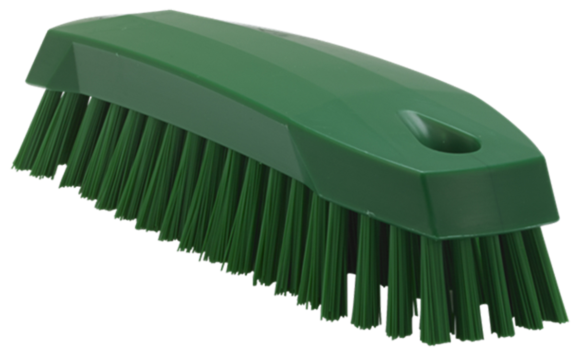 Vikan Medium Bristle Green Scrubbing Brush, 20mm bristle length, Polyester bristle material