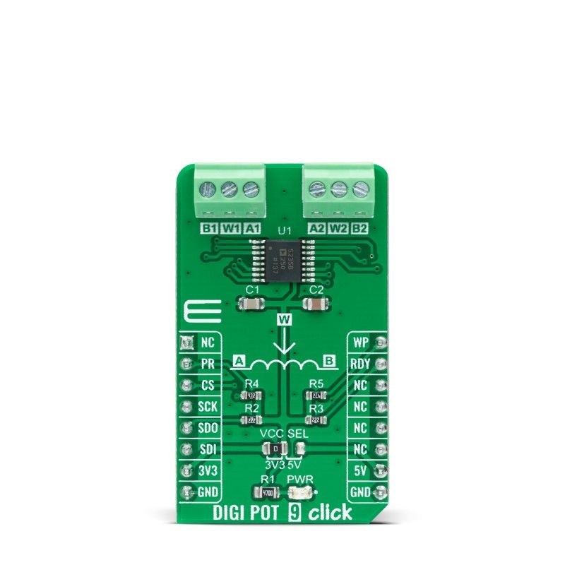 MikroElektronika Digi Pot 9 Click for Digitally Controlled Potentiometer for mikroBUS Socket
