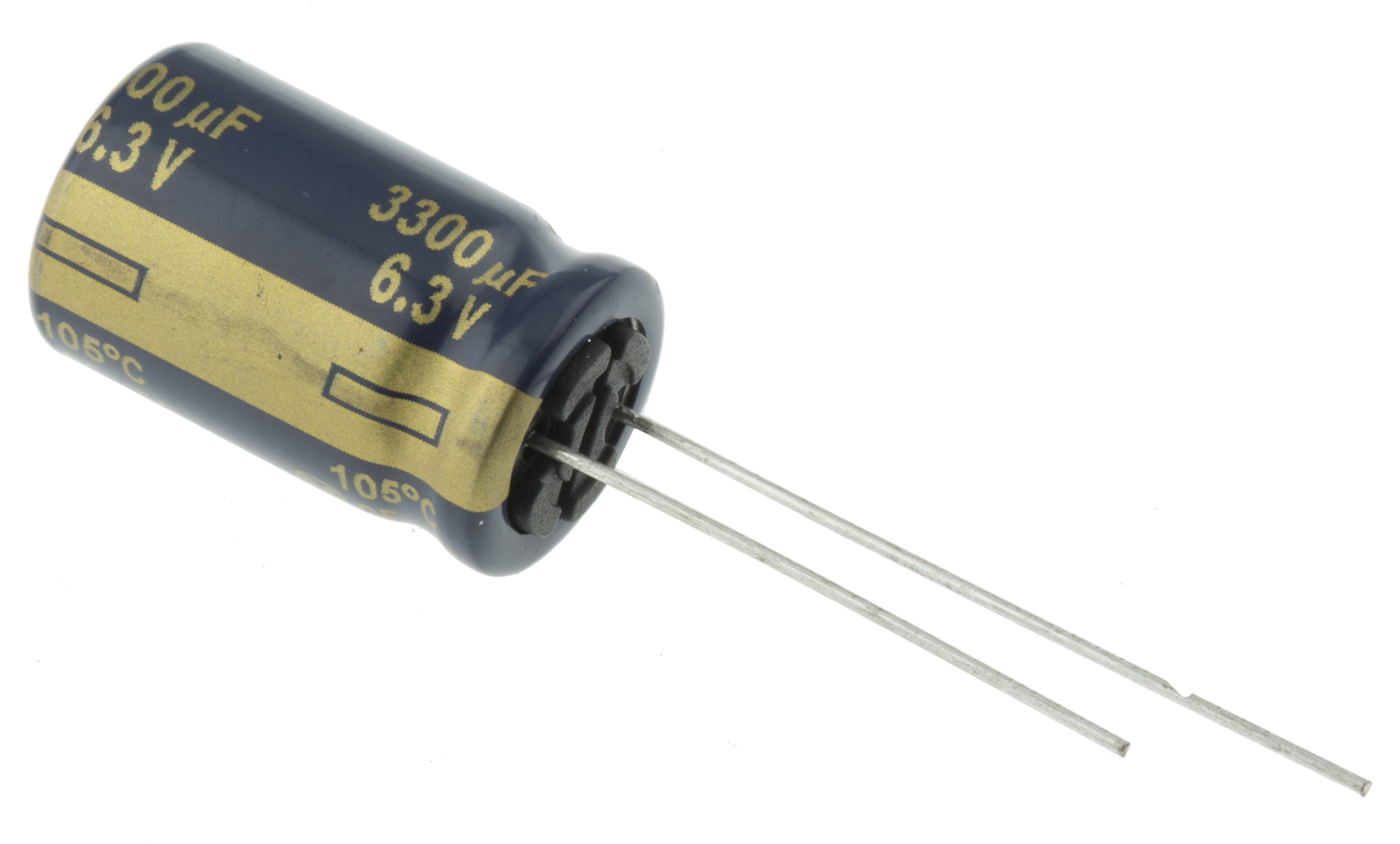 Panasonic 3300μF Aluminium Electrolytic Capacitor 6.3V dc, Radial, Through Hole - EEuFC0J332