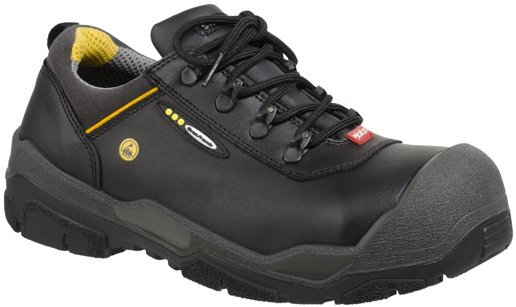 Jalas 1538 Unisex Black, Yellow Aluminium Toe Capped Safety Shoes, UK 9, EU 43