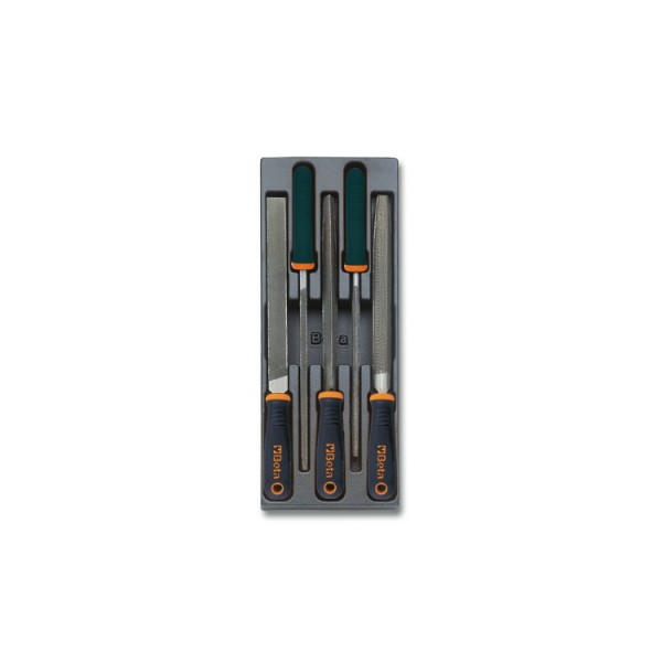 BETA 200mm, Second Cut, Flat File Handle With Soft-Grip Handle