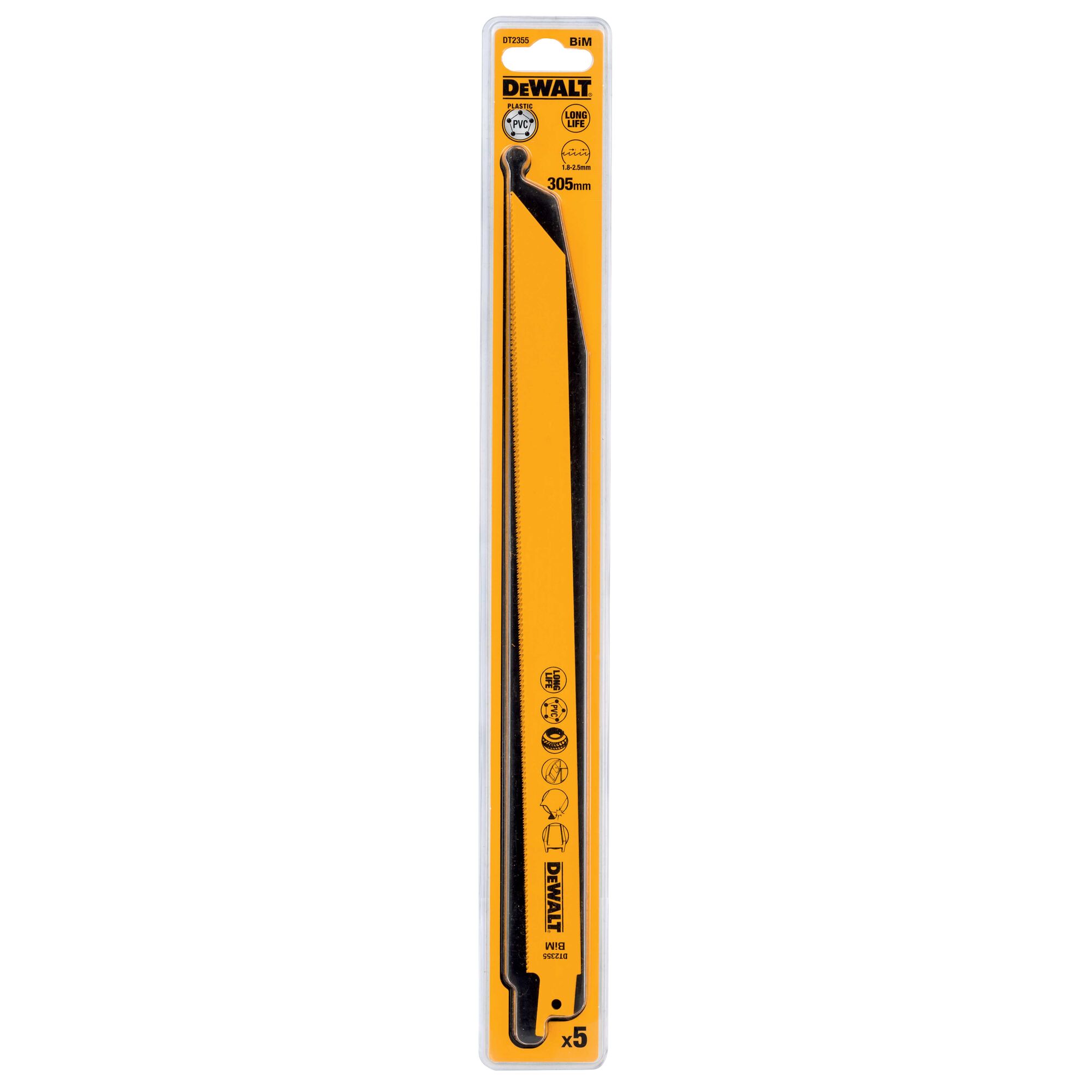 DeWALT, 14 Teeth Per Inch Metal, Wood 305mm Cutting Length Reciprocating Saw Blade, Pack of 5