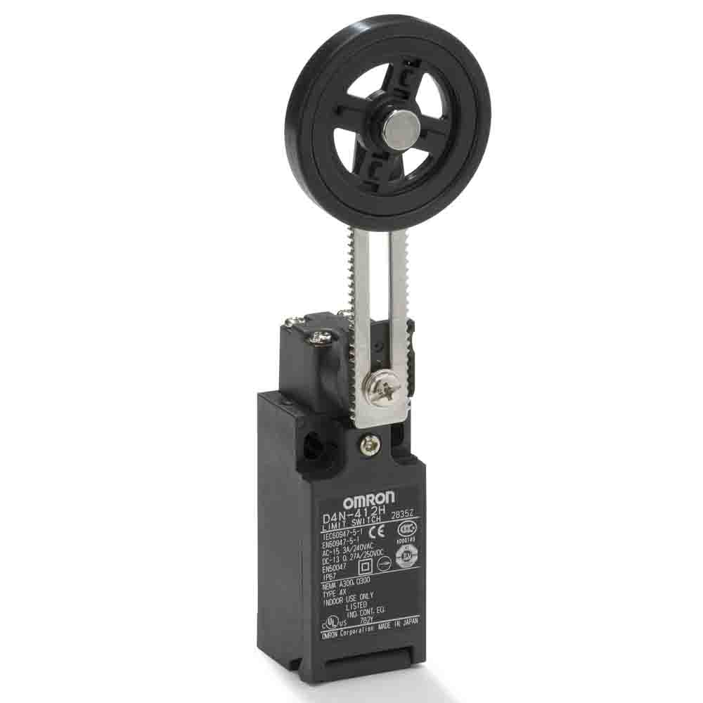 Omron Adjustable Roller Lever Limit Switch, 1NC/1NO, IP67, DPST, Metal Housing, 240V ac Max, 10A Max