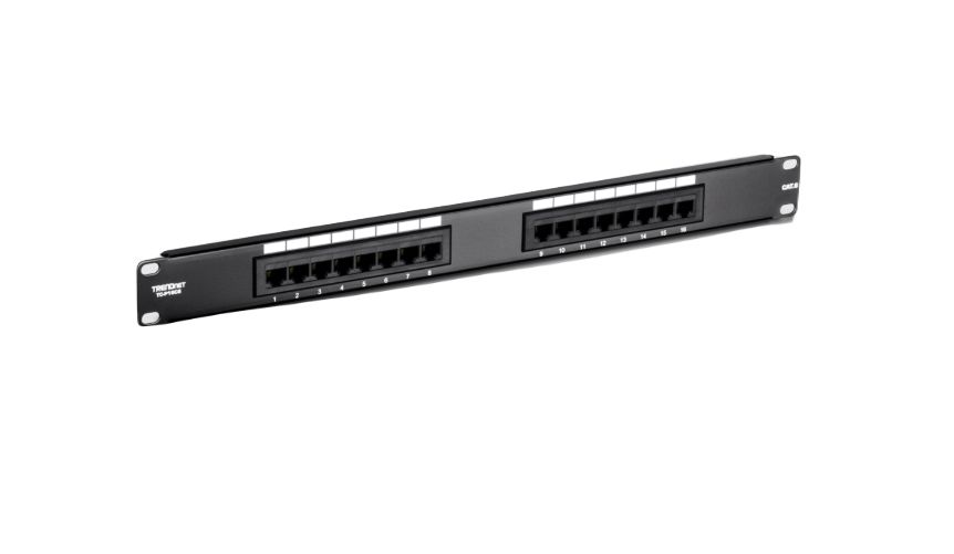Trendnet TC Series Cat6 16 Port RJ45 Patch Panel Unshielded 44mm Black