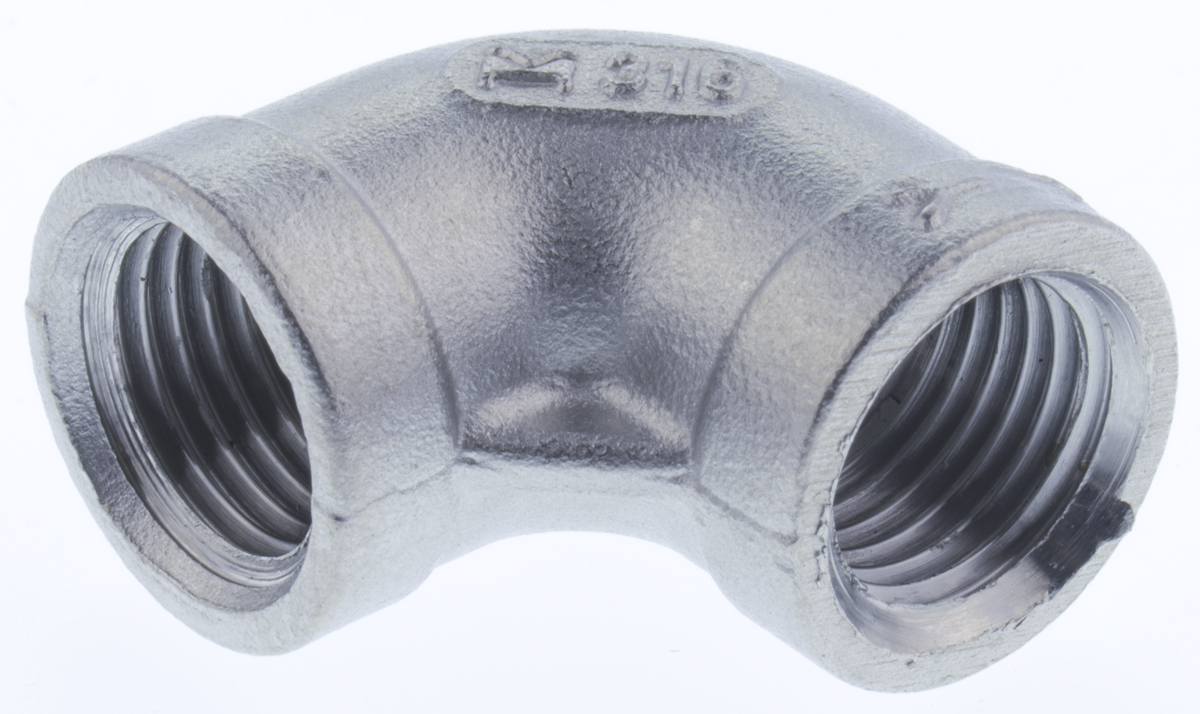 RS PRO Stainless Steel Pipe Fitting, 90° Elbow, Female G 1/4in x Female G 1/4in