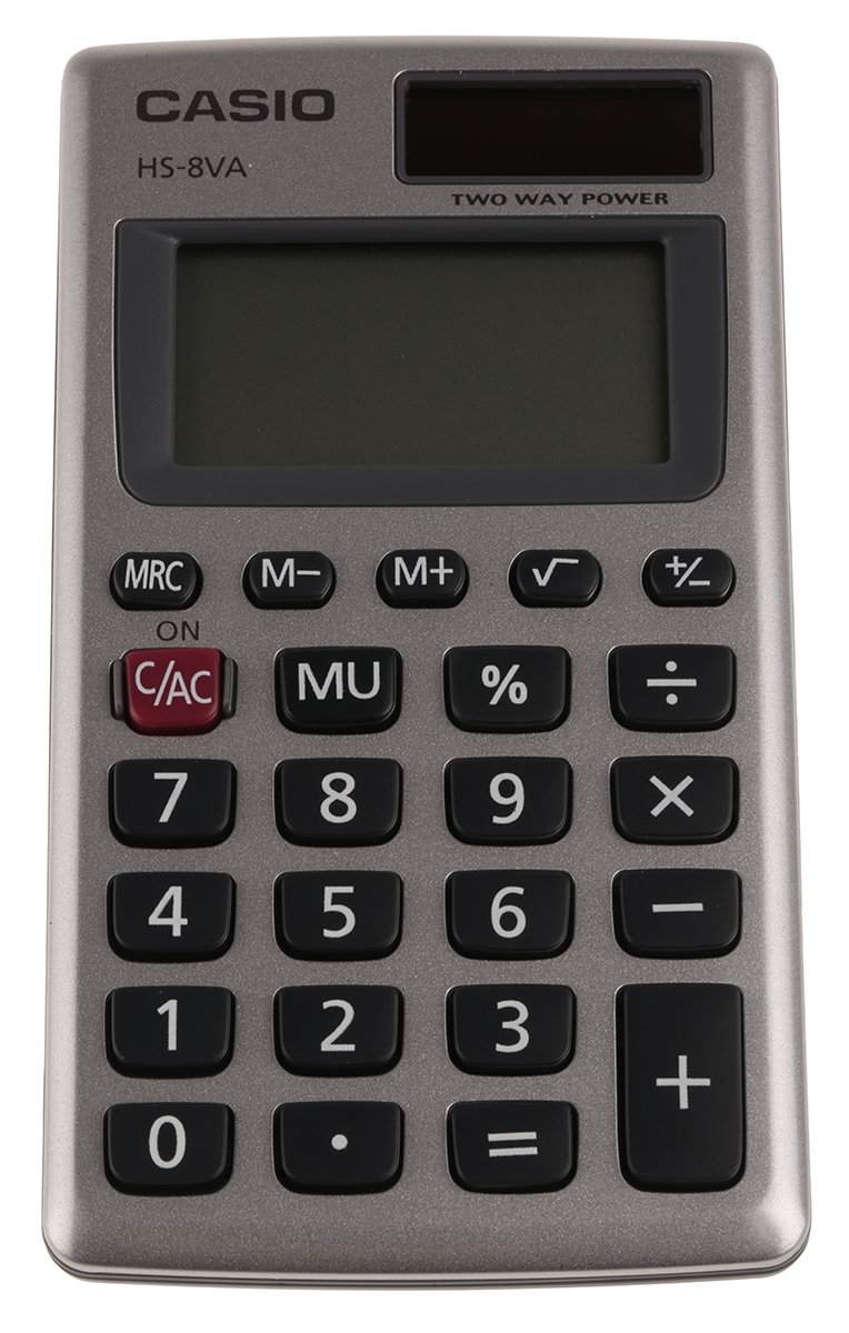 Casio HS-8VA Battery & Solar Powered Pocket Calculator