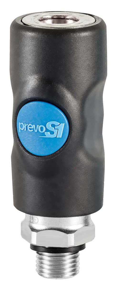 PREVOST Composite Body Male Safety Quick Connect Coupling, G 3/8 Male Threaded