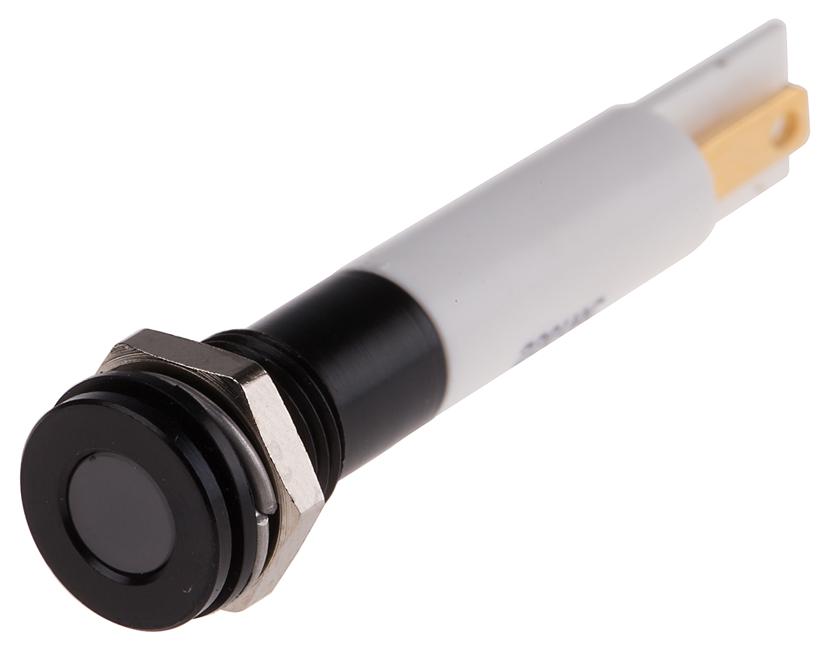 RS PRO White Panel Mount Indicator, 220V ac, 8mm Mounting Hole Size, IP67