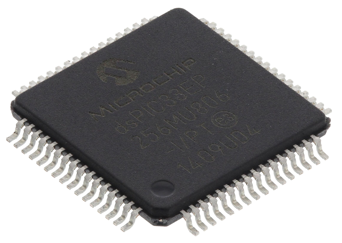Microchip dsPIC33EP256MU806-I/PT, 16 bit dsPIC, dsPIC33EPXXXMU806 Microcontroller, 70 MHz, 280kB FLASH, 64-Pin TQFP