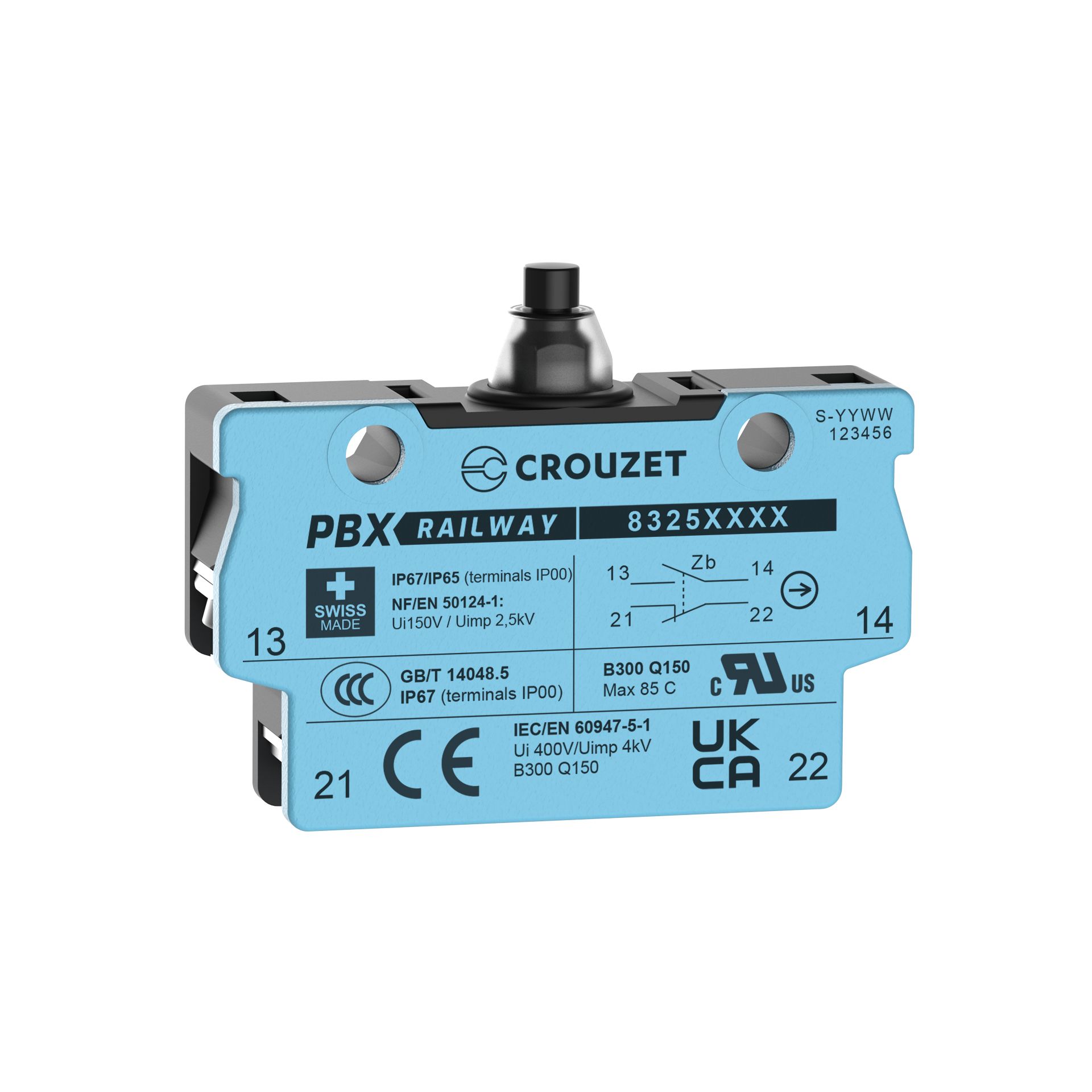 Crouzet Roller Lever Micro Switch, Screw Terminal, SPST, IP67