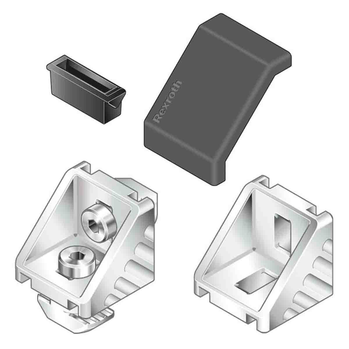 Bosch Rexroth M6 Mounting Bracket, Connecting Component, Strut Profile 40 mm, 45 mm, 50 mm, 60 mm, Groove Size 10mm