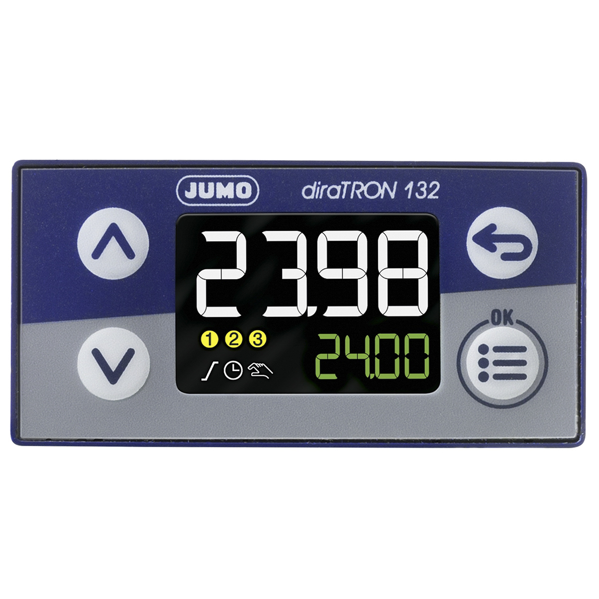 Jumo diraTRON Panel Mount PID Temperature Controller, 48 x 24mm 2 Input, 2 Output 1 Relay, 1 Logic, 110 → 240 V