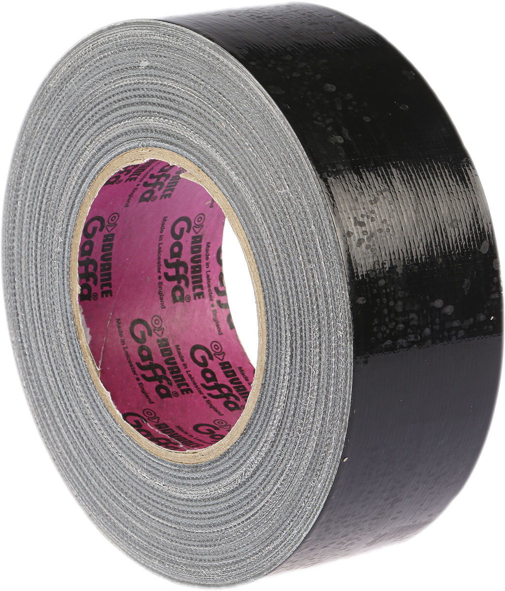 Advance Tapes AT202 Black Gloss Gaffa Tape, 50mm x 50m, 0.22mm Thick