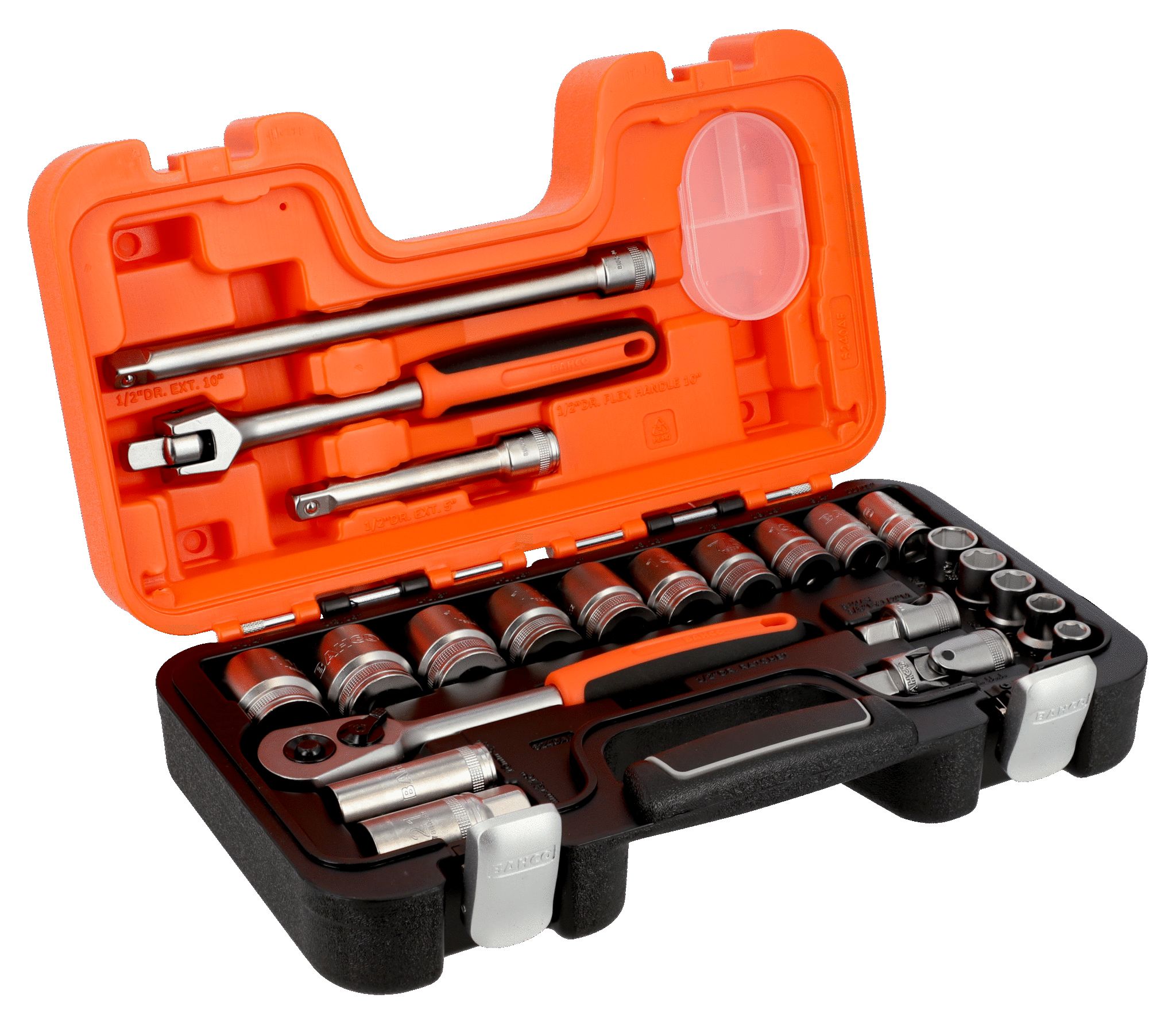 Bahco 23-Piece Imperial 1/2 in Standard Socket Set with Ratchet, 6 point