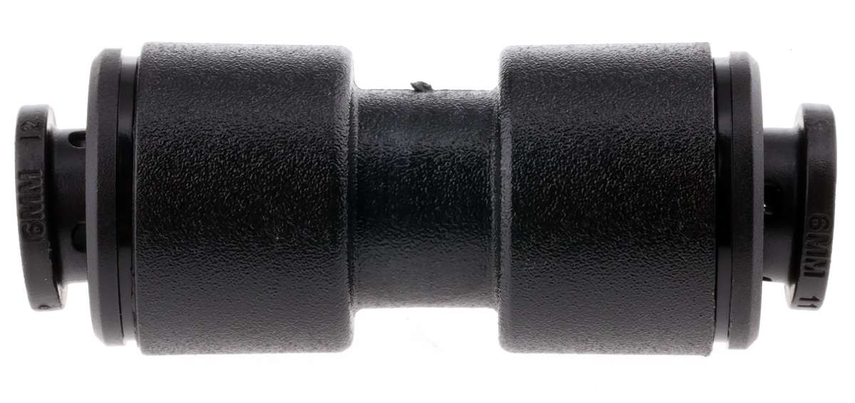John Guest PM Series Straight Tube-to-Tube Adaptor, Push In 6 mm to Push In 6 mm, Tube-to-Tube Connection Style