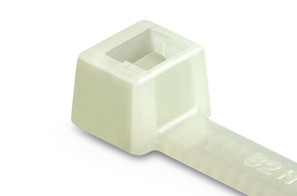 HellermannTyton Cable Tie, Inside Serrated, 300mm x 4.6 mm, Natural Polyamide 4.6, Pk-100