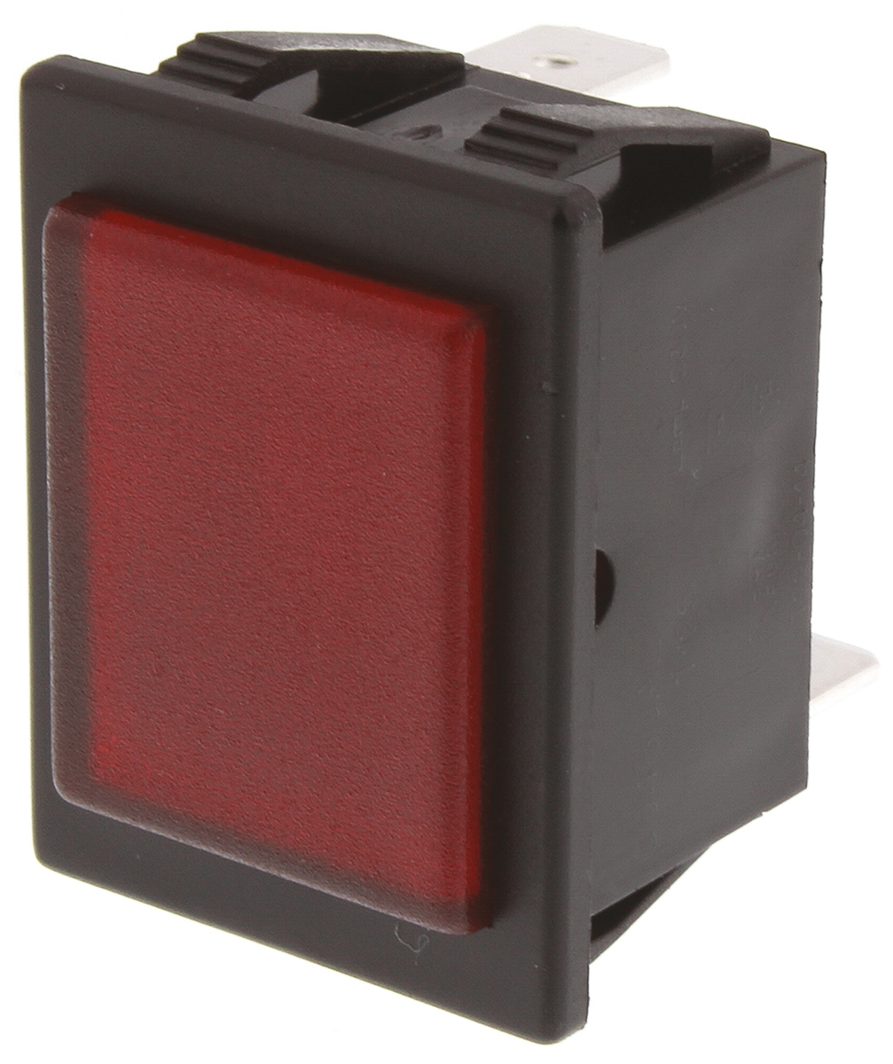 Arcolectric (Bulgin) Ltd 0480 Series Red Neon Panel Mount Indicator, 250V, 30 x 22.1mm Mounting Hole Size, Solder Tab