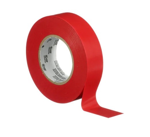 3M Temflex 165 Red Vinyl Electrical Tape, 19mm x 20m