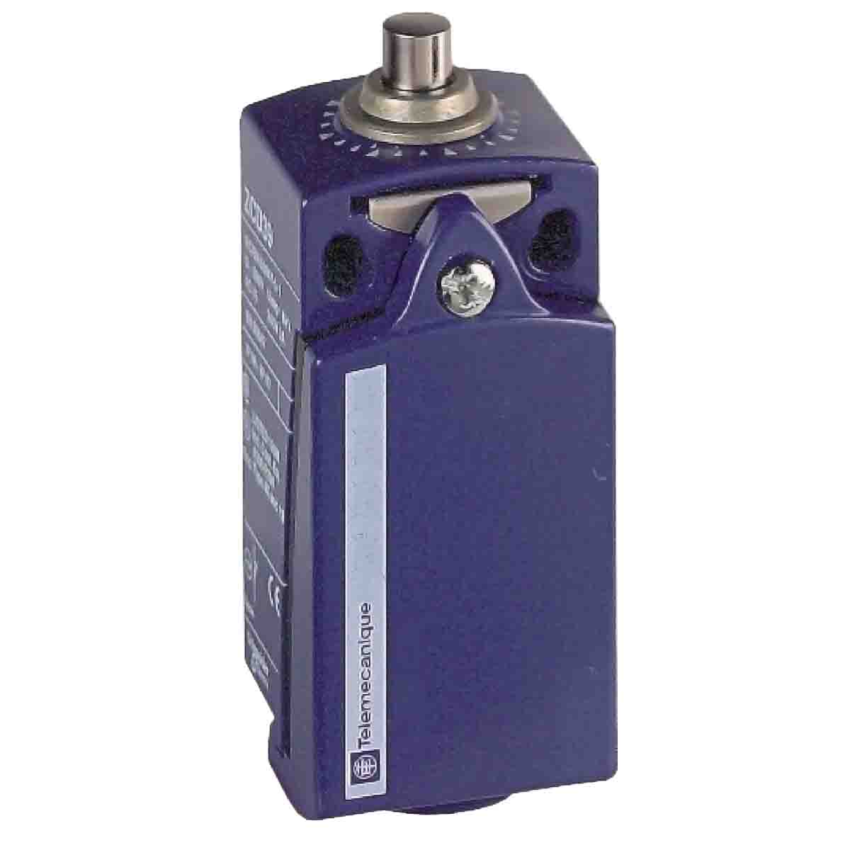 Telemecanique Sensors XCKD Series Plunger Limit Switch, 1NC/1NO, IP66, IP67, DPST, Zinc Alloy Housing, 240V ac Max, 10A