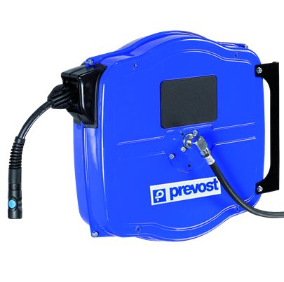 PREVOST Wall Mounted 15m Air Hose Reel, 10mm Inner Diameter, 17mm Outer Diameter, 700L/min Flow Rate