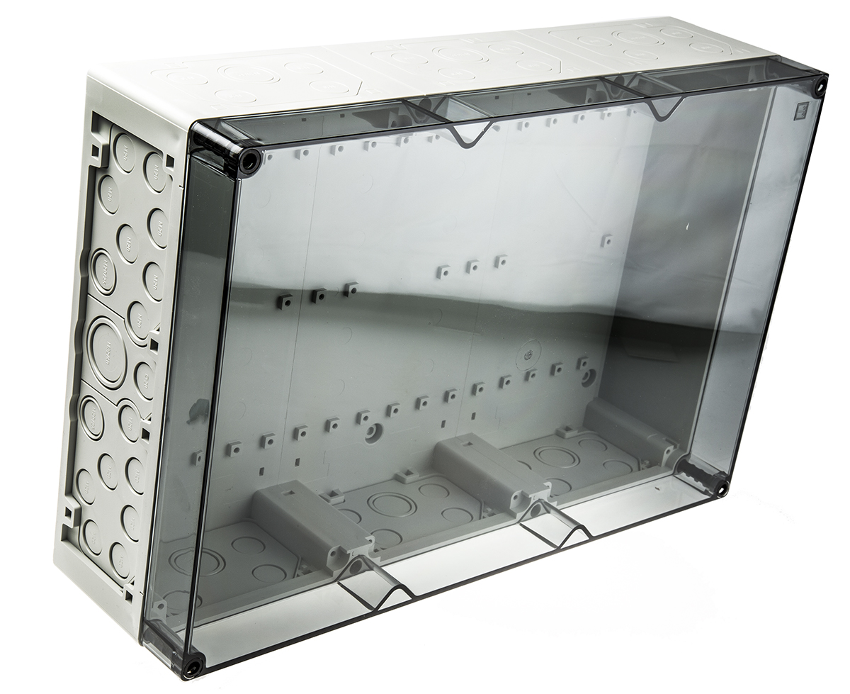 Spelsberg AKL Series Grey Polystyrene Enclosure, IP65, Transparent Lid, 450 x 300 x 132mm