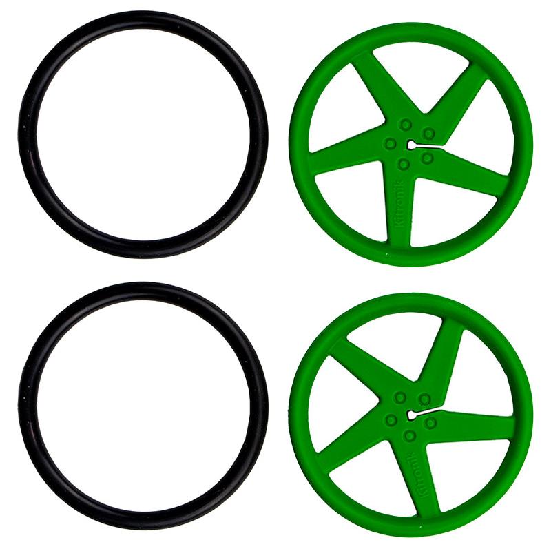 Kitronik Pair Of 5 Spoke Wheels - Green