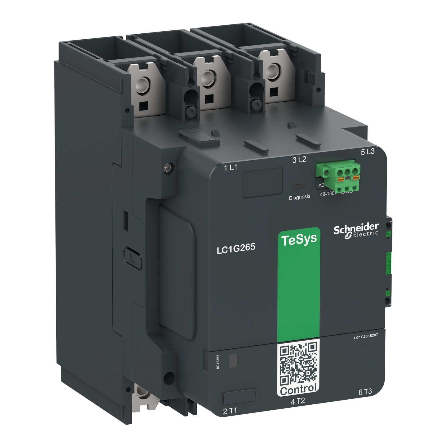 Schneider Electric TeSys LC1G Contactor, 130 V Coil, 3-Pole, 385 A, 7.8, NO/NC, 130 V