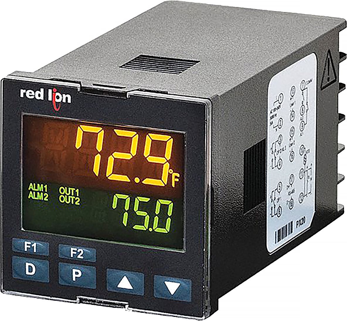 Red Lion PXU Panel Mount PID Temperature Controller, 48 x 48mm, 1 Output Relay, 24 V dc Supply Voltage PID Controller