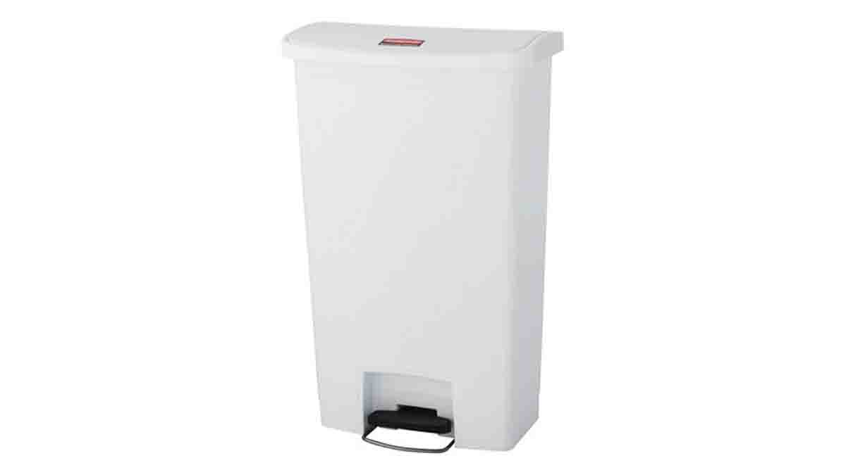 Rubbermaid Commercial Products Slim Jim 68L White Pedal Resin Waste Bin