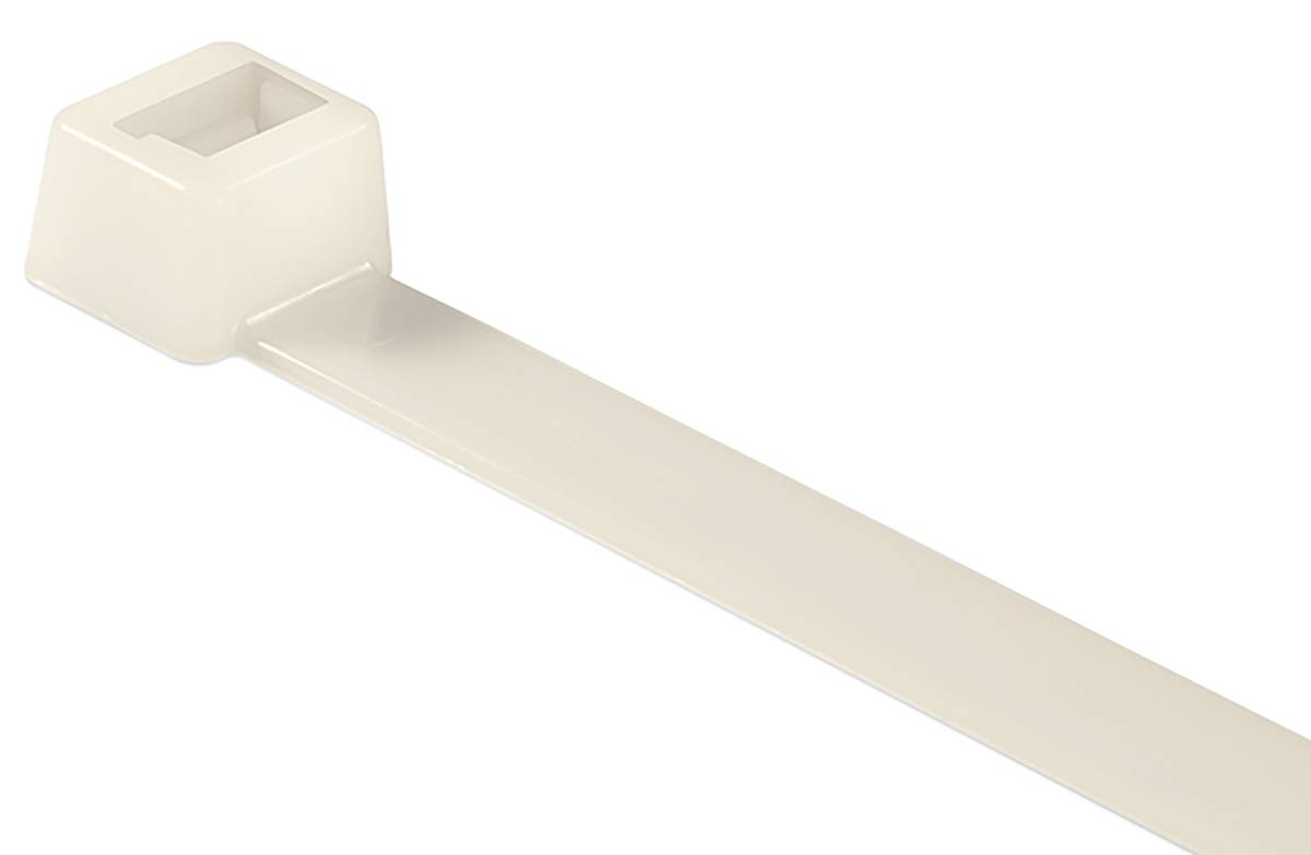 HellermannTyton Cable Tie, Inside Serrated, 120mm x 4.8 mm, Natural Polyamide 6.6 (PA66), Pk-200