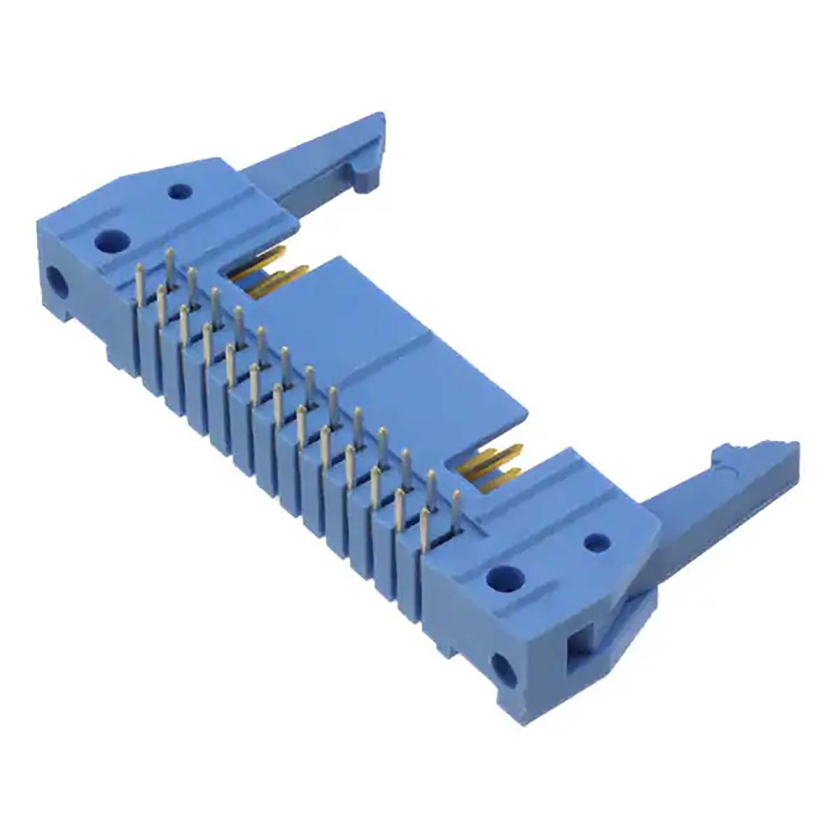TE Connectivity AMP-LATCH Series Right Angle Through Hole PCB Header, 16 Contact(s), 2.54 mm Pitch, 2 Row, Shrouded