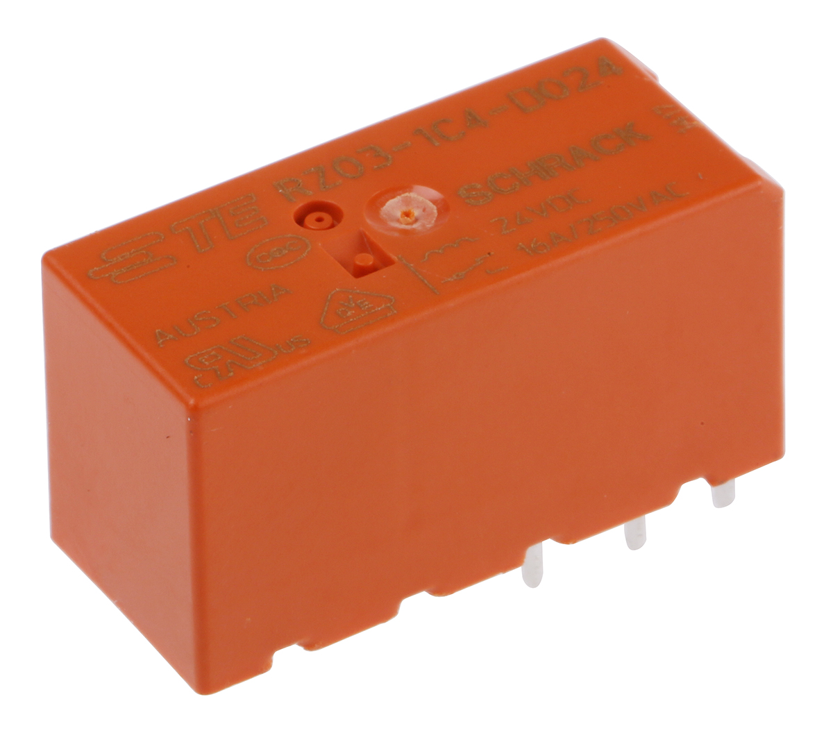 TE Connectivity PCB Mount Power Relay, 24V dc Coil, 16A Switching Current, SPDT