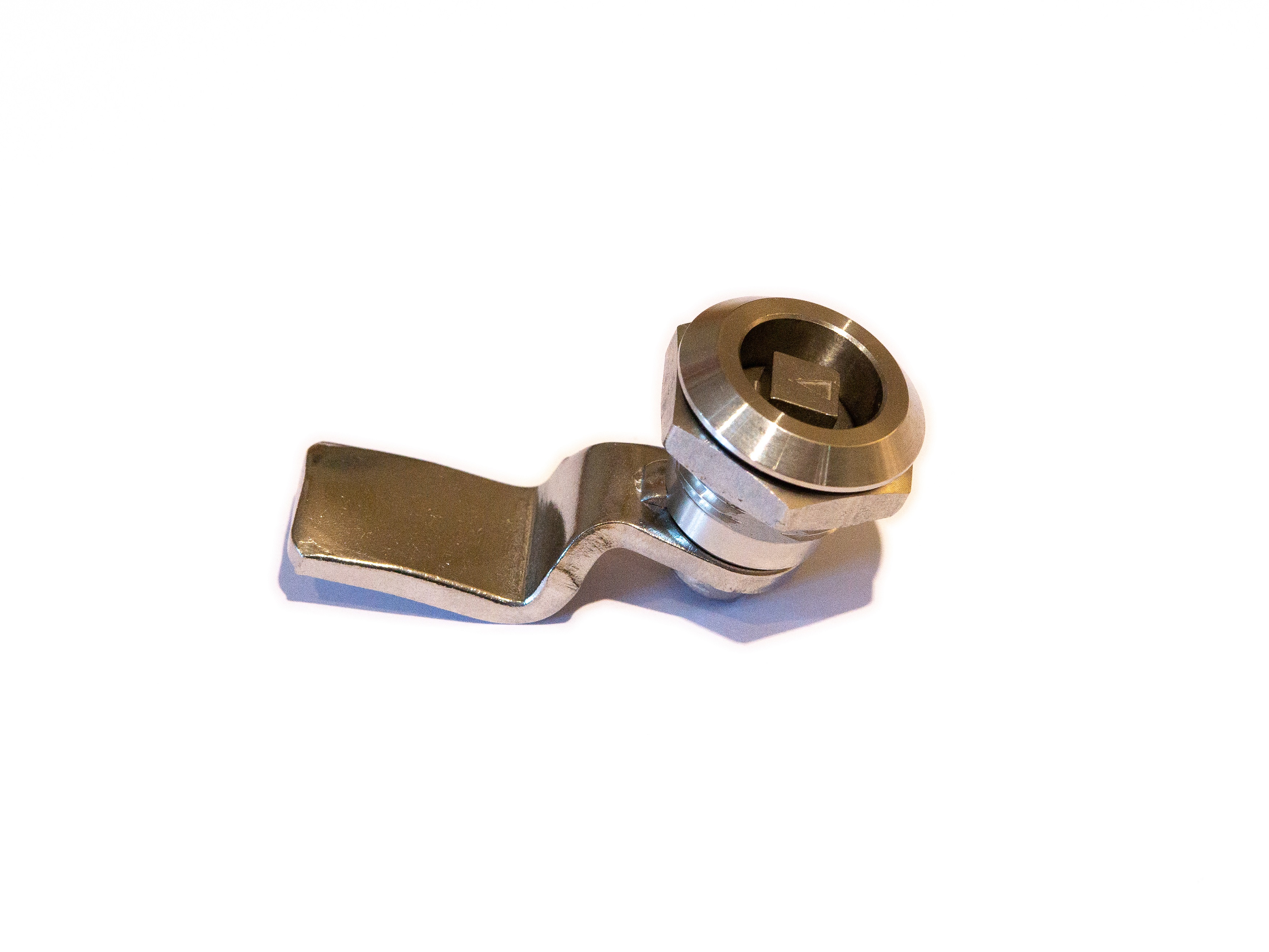 RS PRO Silver Stainless Steel Camlock, 32mm Panel-to-Tongue, 20.1 x 22.5mm Cutout, Key Unlock