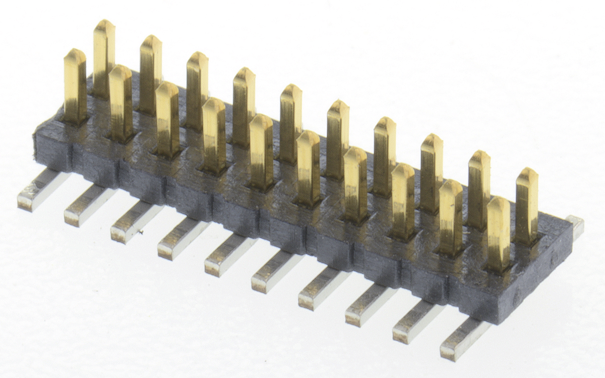 Samtec FTS Series Straight Surface Pin Header, 20 Contact(s), 1.27 mm Pitch, 2 Row, Unshrouded