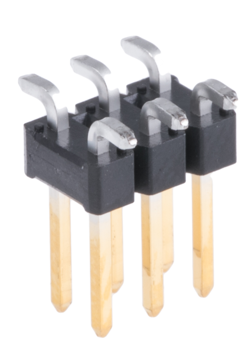 Amphenol Communications Solutions Bergstik Series Straight Surface Pin Header, 6 Contact(s), 2.54 mm Pitch, 2 Row,
