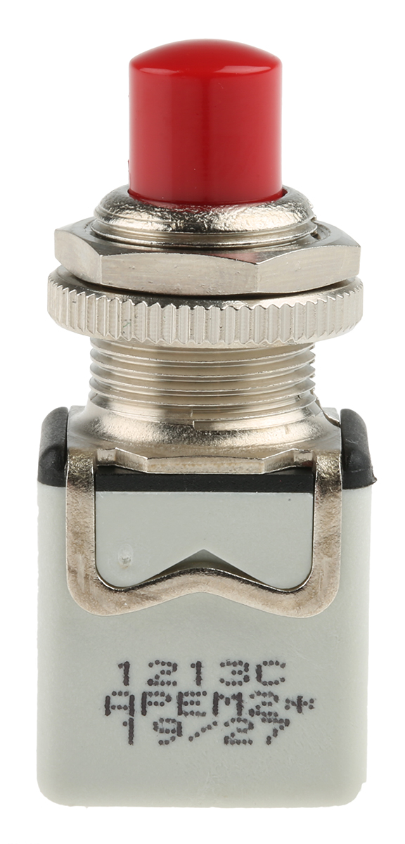 APEM Push Button Switch, Momentary, Panel Mount, 12.2mm Cutout, SPST, 250V ac