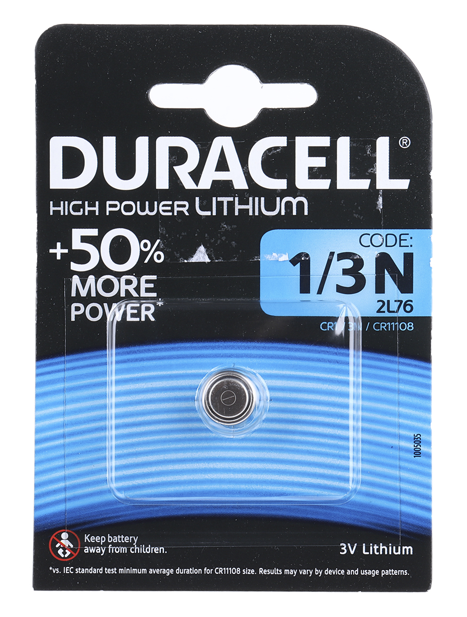Duracell Lithium Manganese Dioxide 3V, DL1/3N Lithium Speciality Size Battery