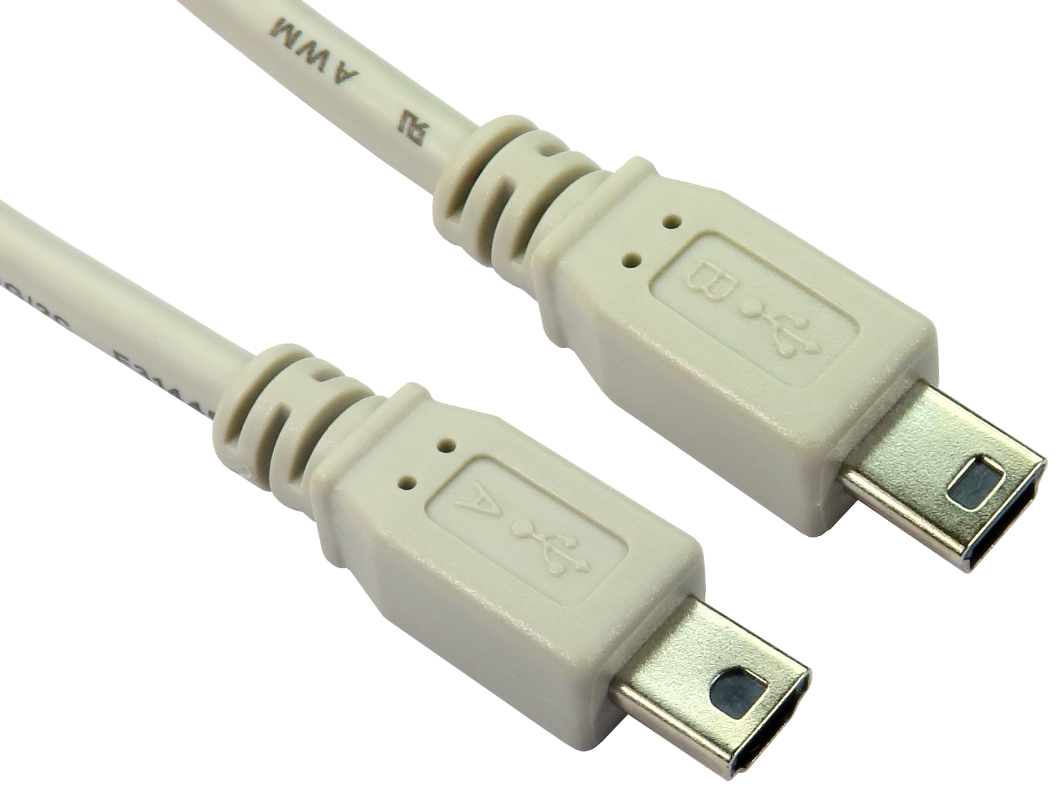 RS PRO USB 2.0, Male Mini USB A to Male Mini USB B, 1m