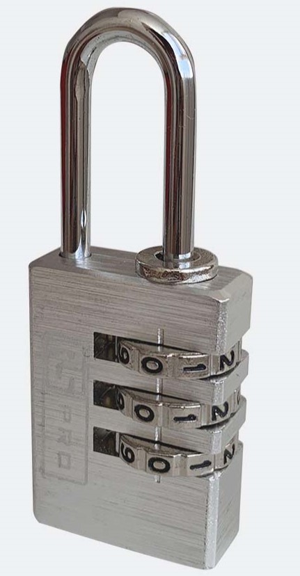 RS PRO Combination Aluminium Combination Padlock, 3mm Shackle, 23mm Body